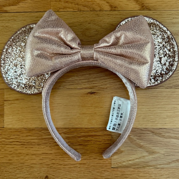 Disney Parks Briar Rose Gold Glitter Minnie Mouse Ears Headband - Picture 1 of 7